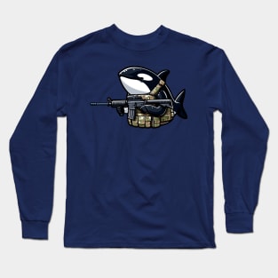 Tactical Orca Majesty Tee: Where Strength Meets Oceanic Elegance Long Sleeve T-Shirt